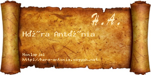 Héra Antónia névjegykártya